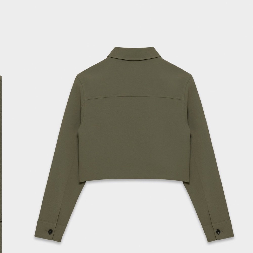 NWT ARITZIA Wilfred Little Cropped Jacket, Dark Olive - M - Picture 3 of 5